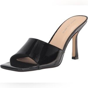 Marc Fisher Black Patent Leather Danria Heeled Sandals Size 9